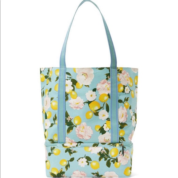 New! Victoria’s Secret Beach Tote With Zippered Insulated Cooler Lemon Design - Picture 5 of 10